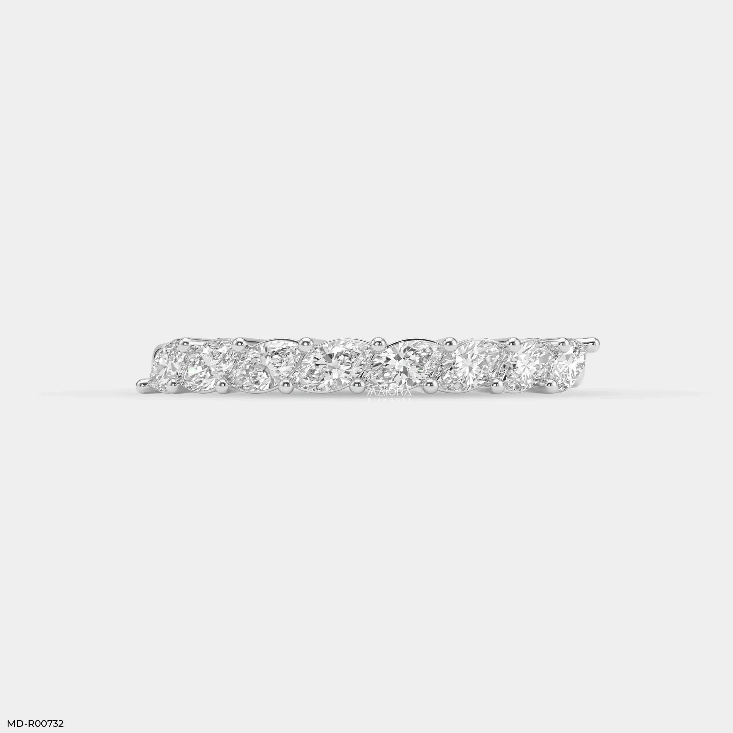 Tilted Marquise Diamond Ring 14K White Gold