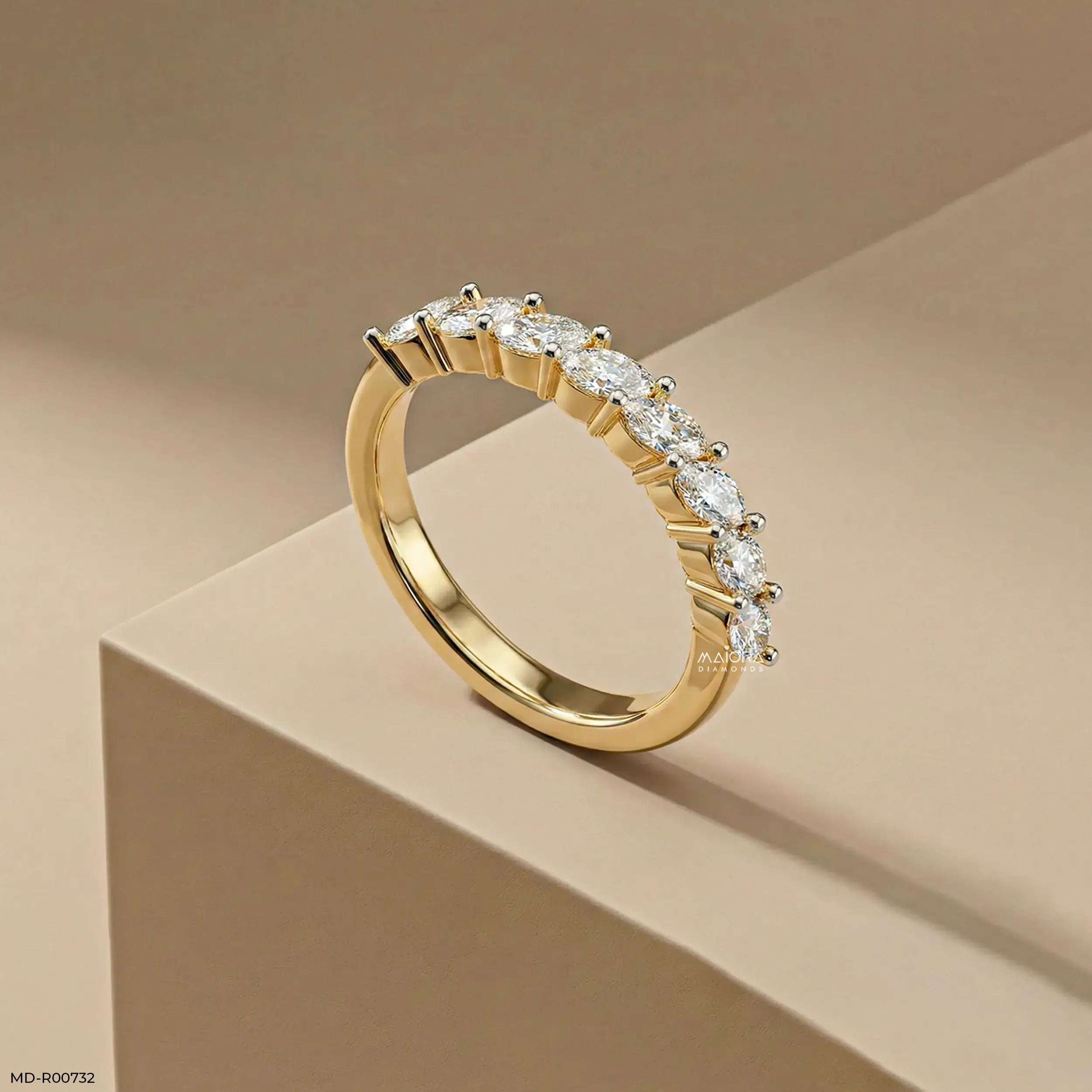 Tilted Marquise Diamond Ring