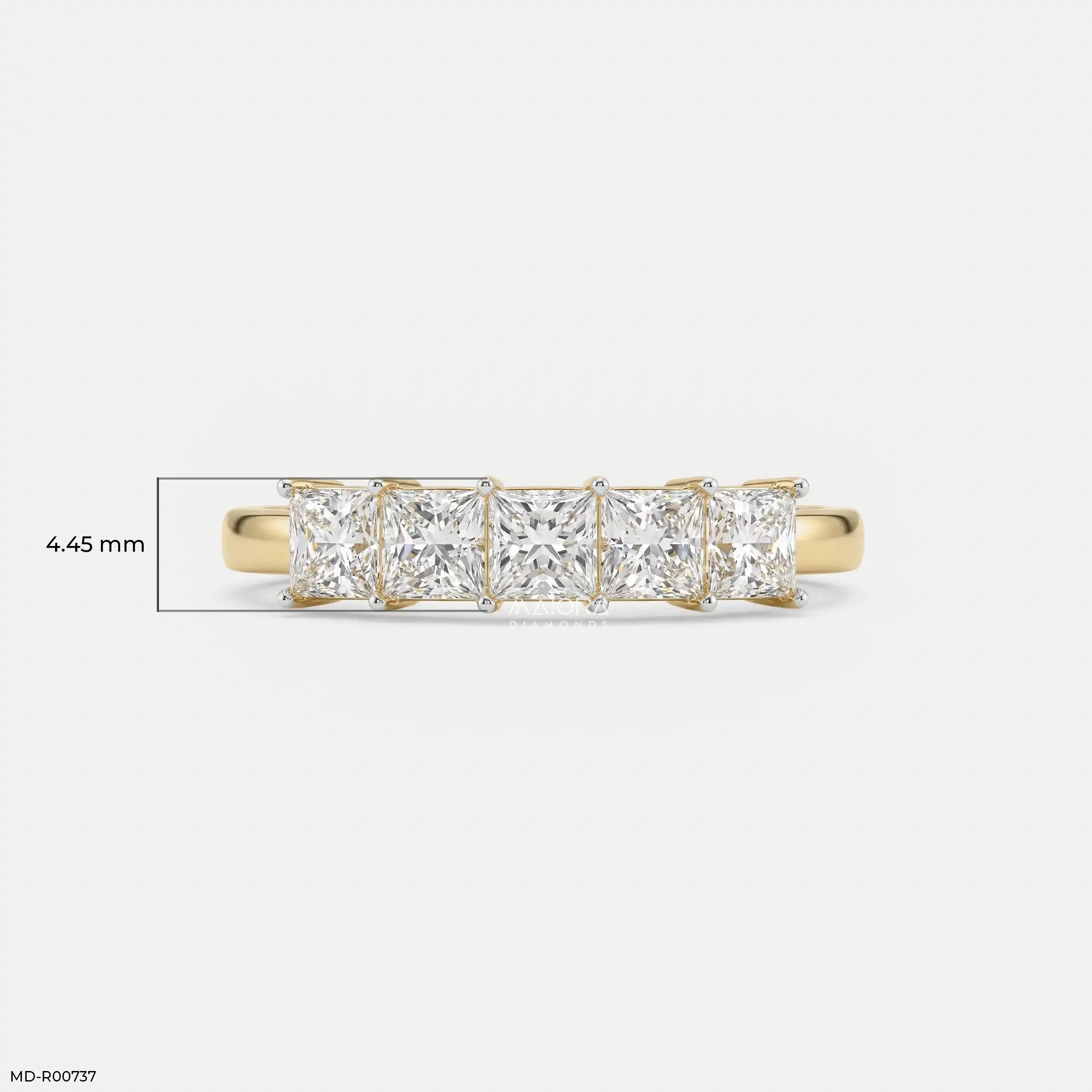 Vertex Square Glow Diamond Ring 14K Rose Gold