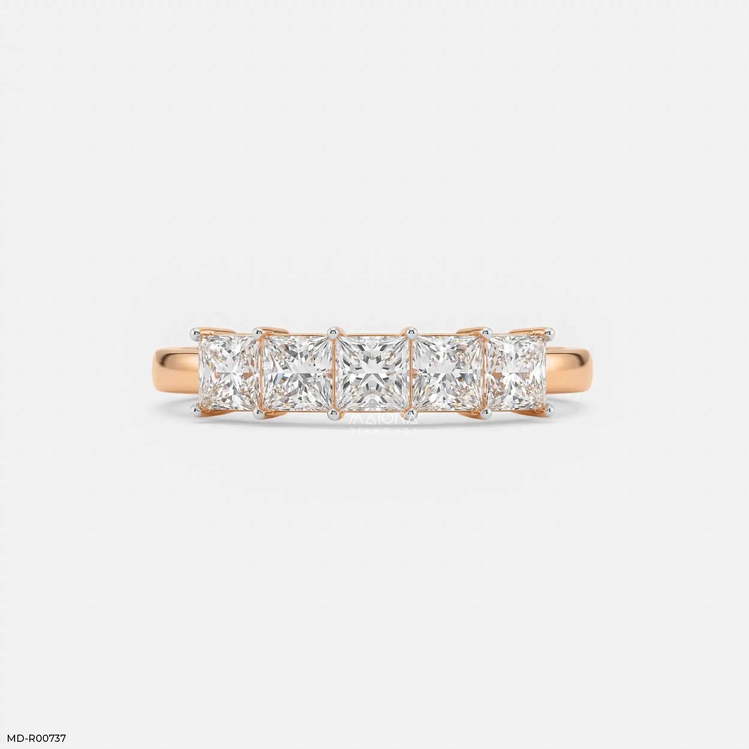 Vertex Square Glow Diamond Ring 18K Rose Gold