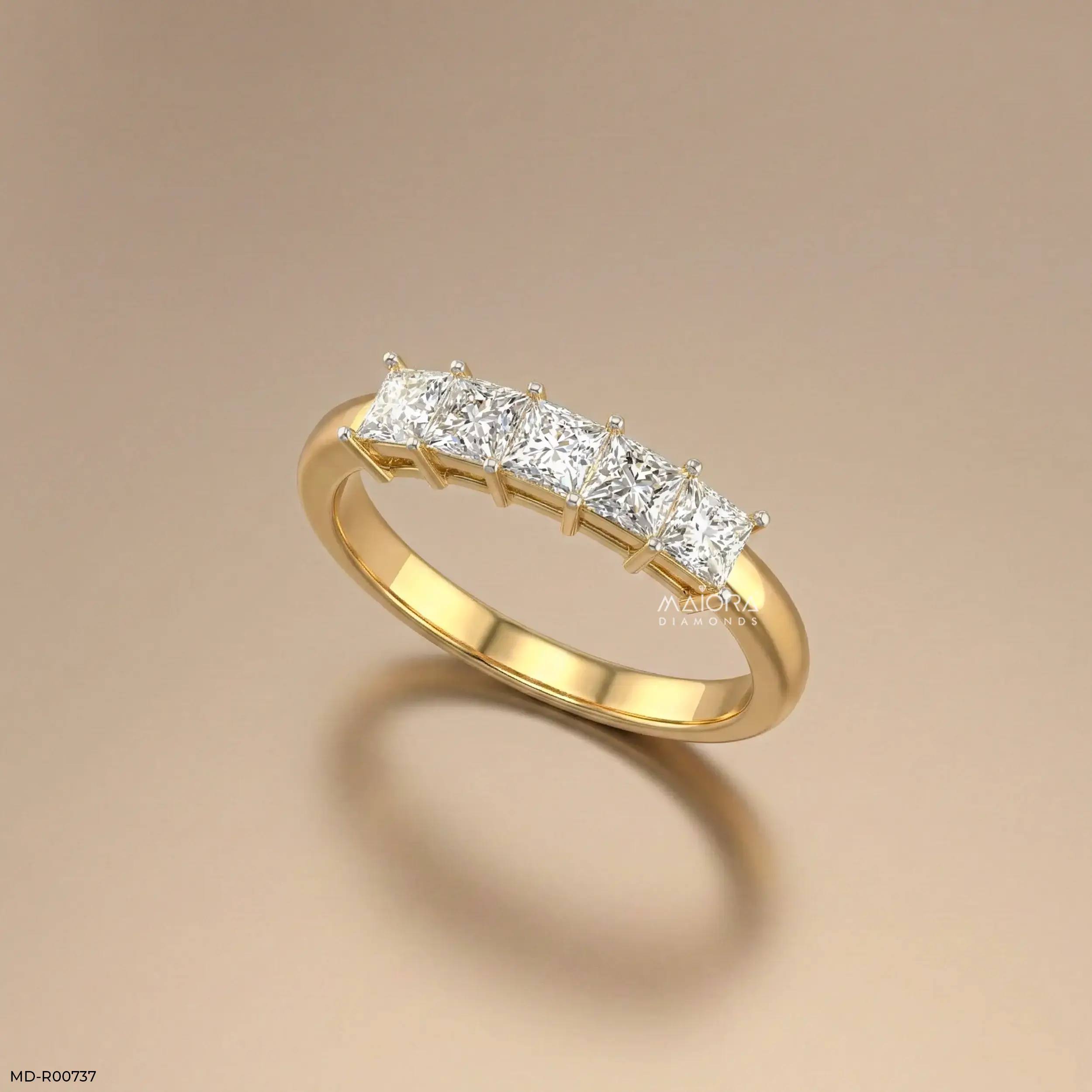 Vertex Square Glow Diamond Ring 14K Rose Gold