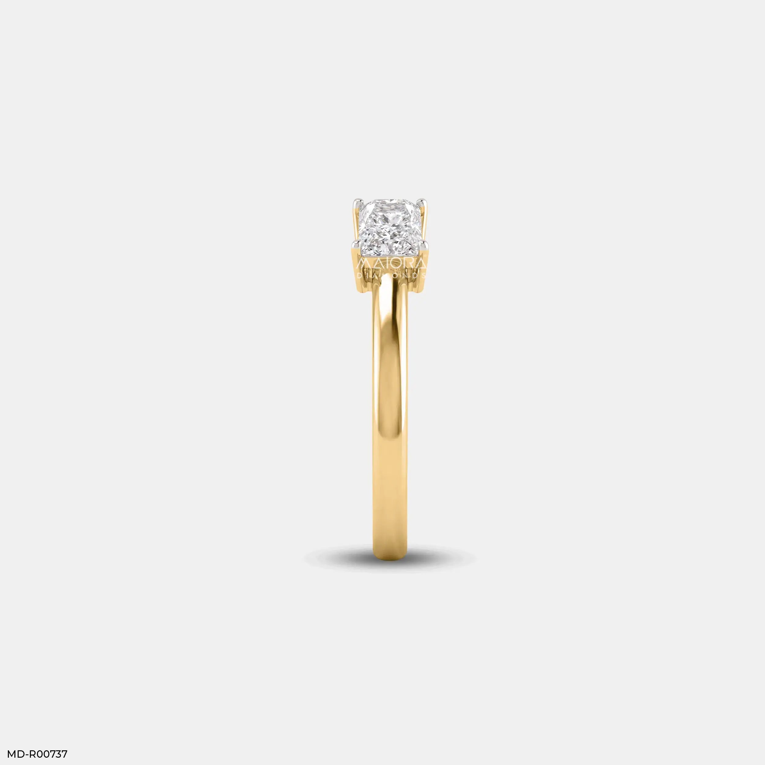 Vertex Square Glow Diamond Ring 14K Rose Gold
