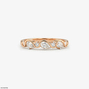 Gilded Wavy Arc Diamond Ring 9K Rose Gold