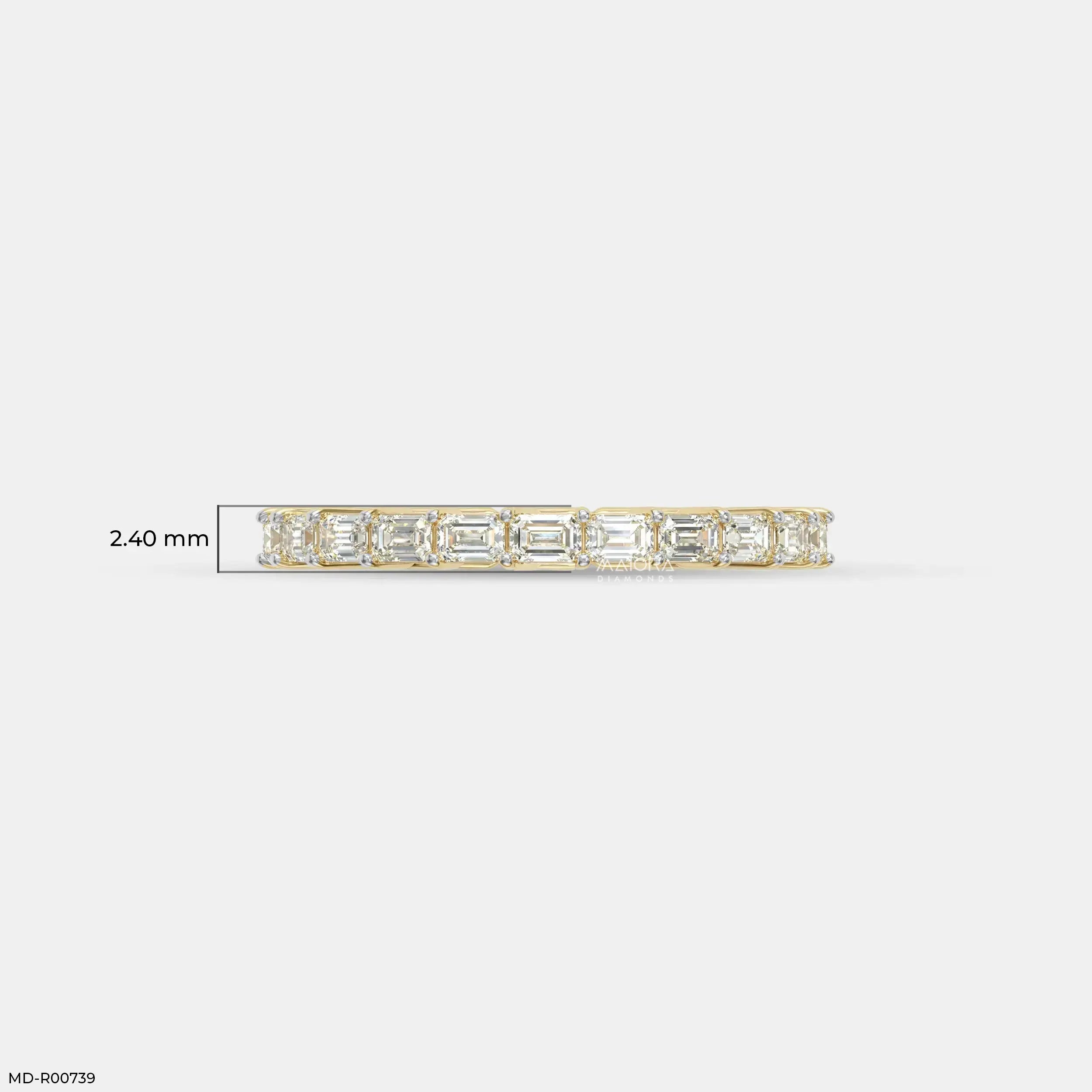Velvet Glow Emerald Diamond Ring 9K Yellow Gold