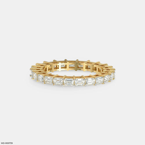 Velvet Glow Emerald Diamond Ring 9K Yellow Gold