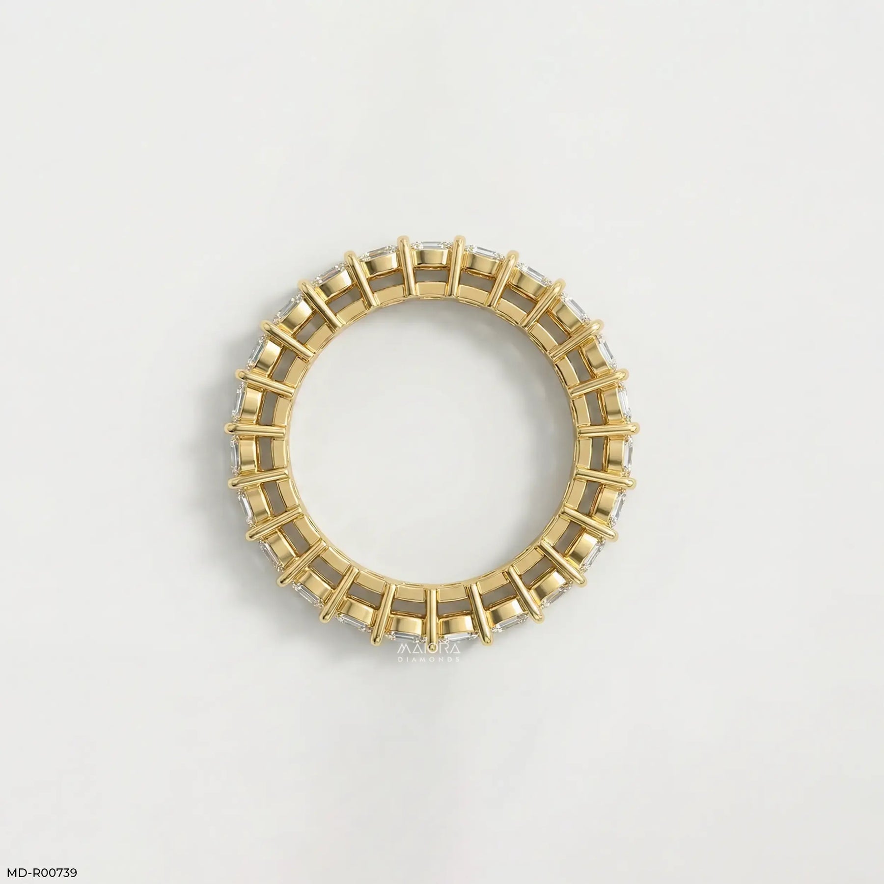 Velvet Glow Emerald Diamond Ring 9K Yellow Gold