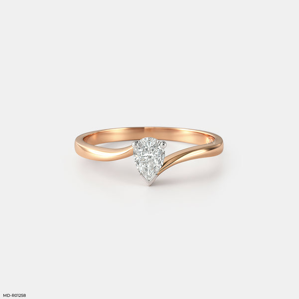 The Fluid Solitaire Ring 14K Rose Gold
