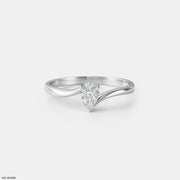 The Fluid Solitaire Ring 18K White Gold