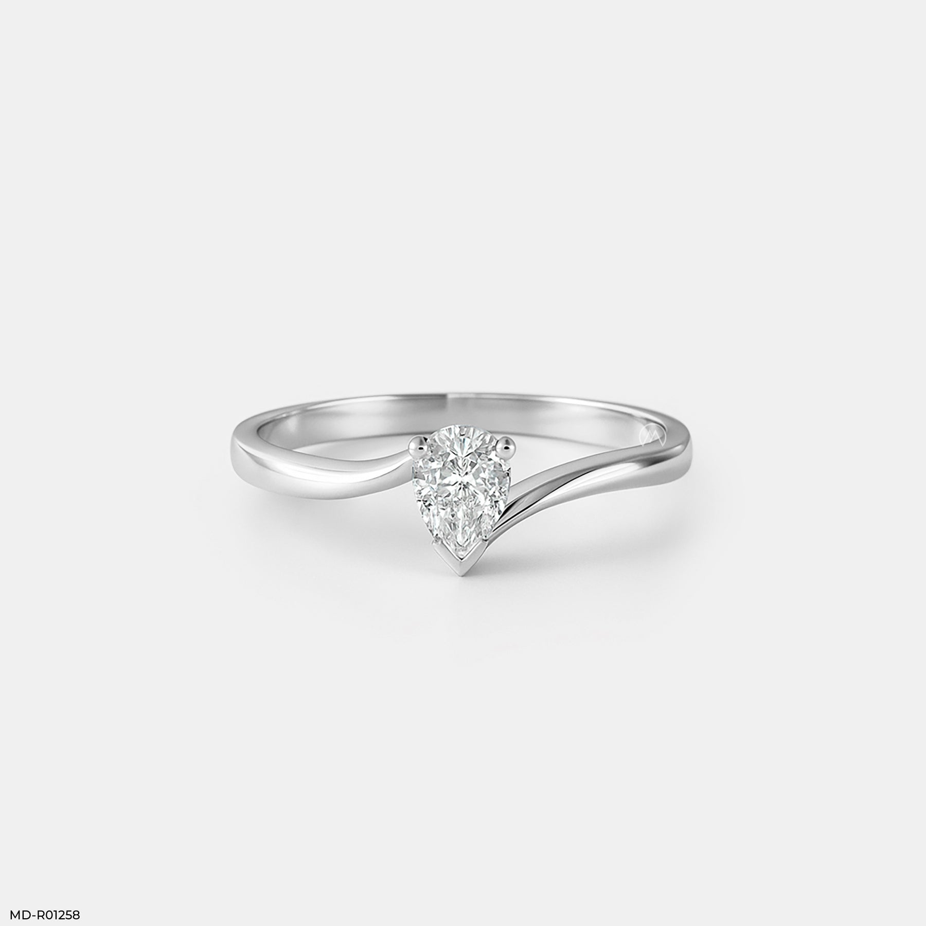 The Fluid Solitaire Ring 9K Rose Gold
