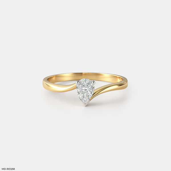 The Fluid Solitaire Ring 18K Yellow Gold