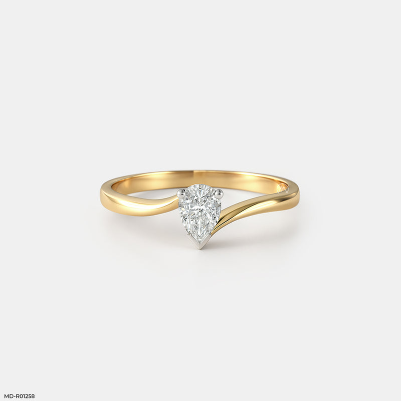 The Fluid Solitaire Ring 14K Rose Gold