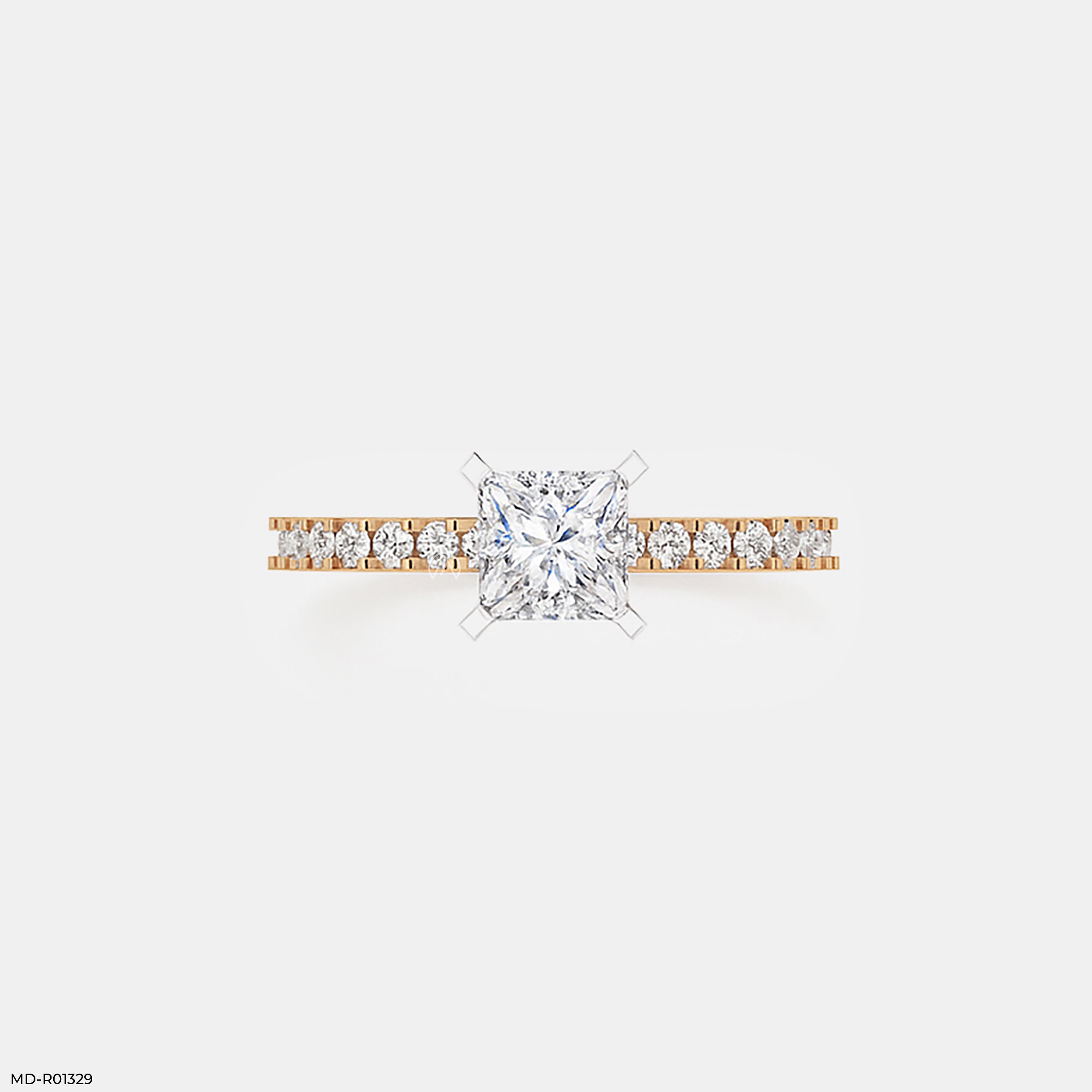 1 Carat Princess Sparkle Rings 14K Rose Gold