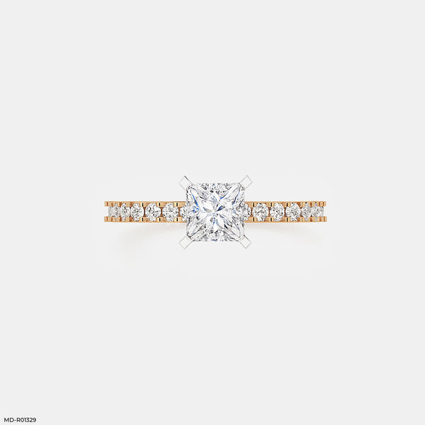 1 Carat Princess Sparkle Rings 18K Rose Gold