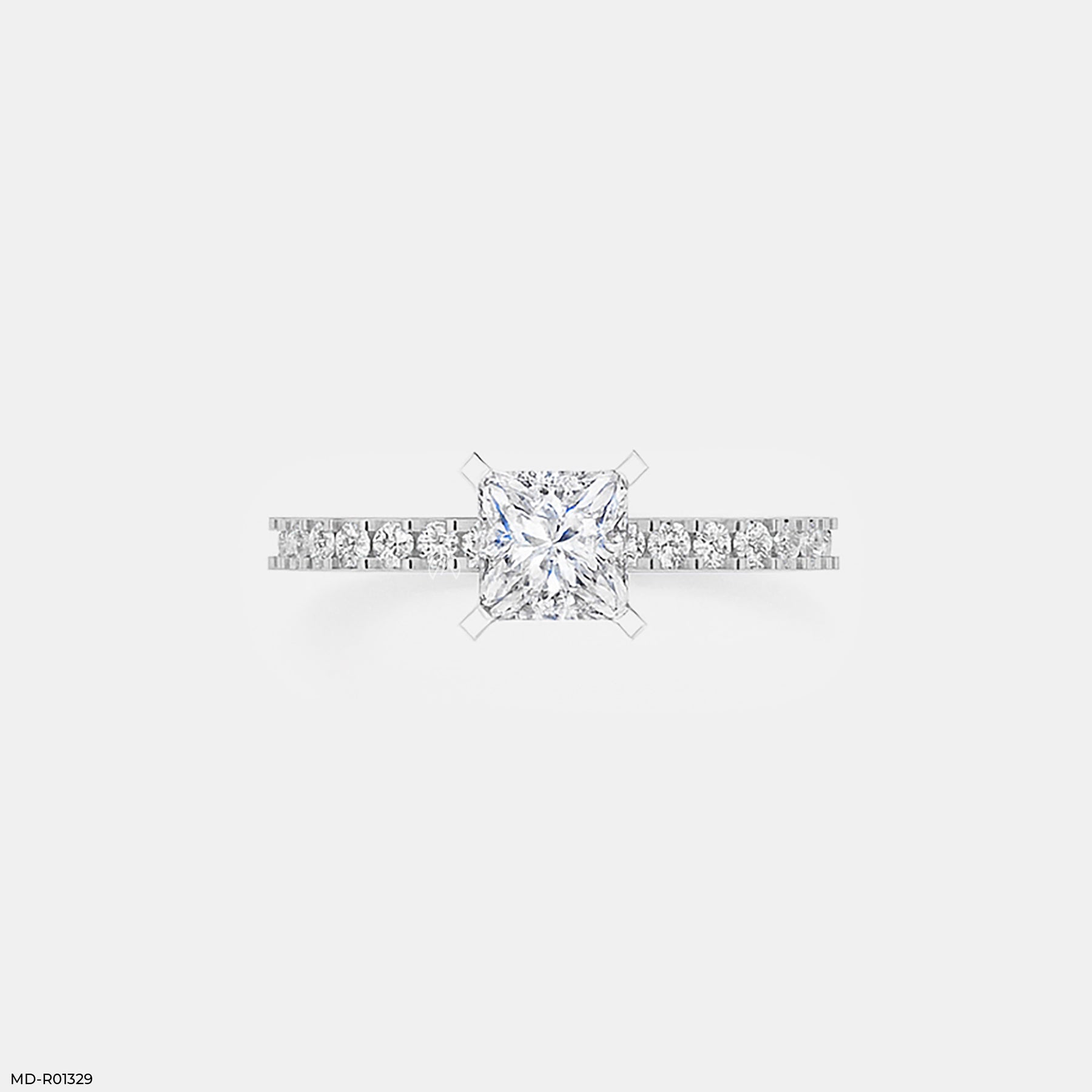 1 Carat Princess Sparkle Rings 14K White Gold