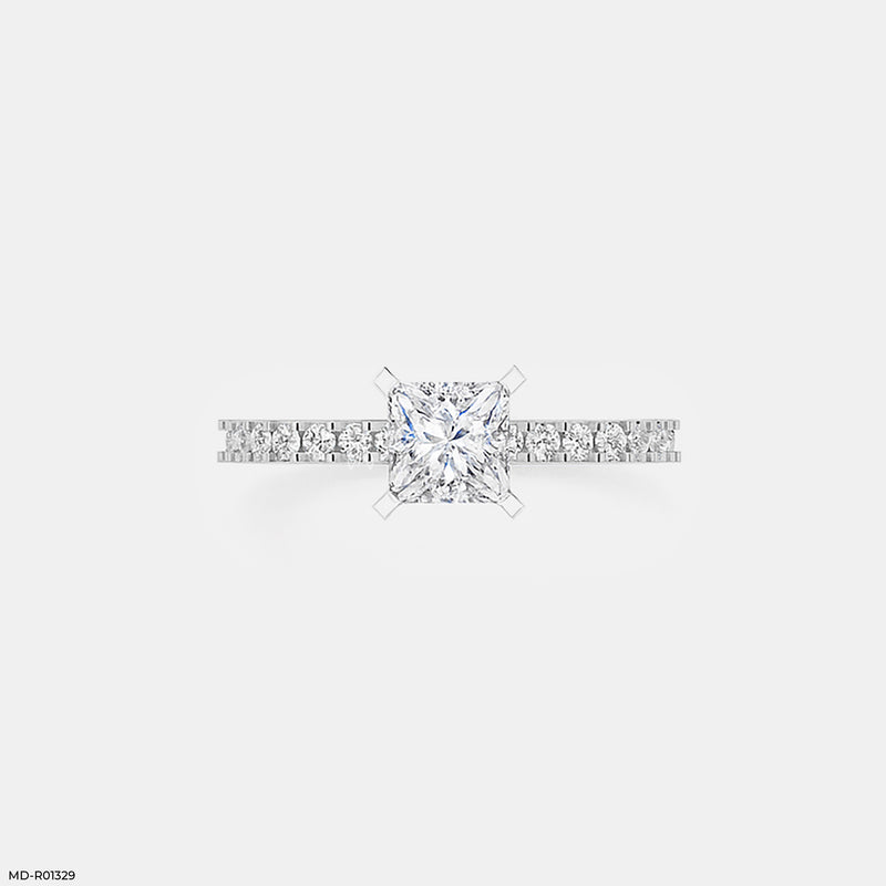1 Carat Princess Sparkle Rings Platinum 950