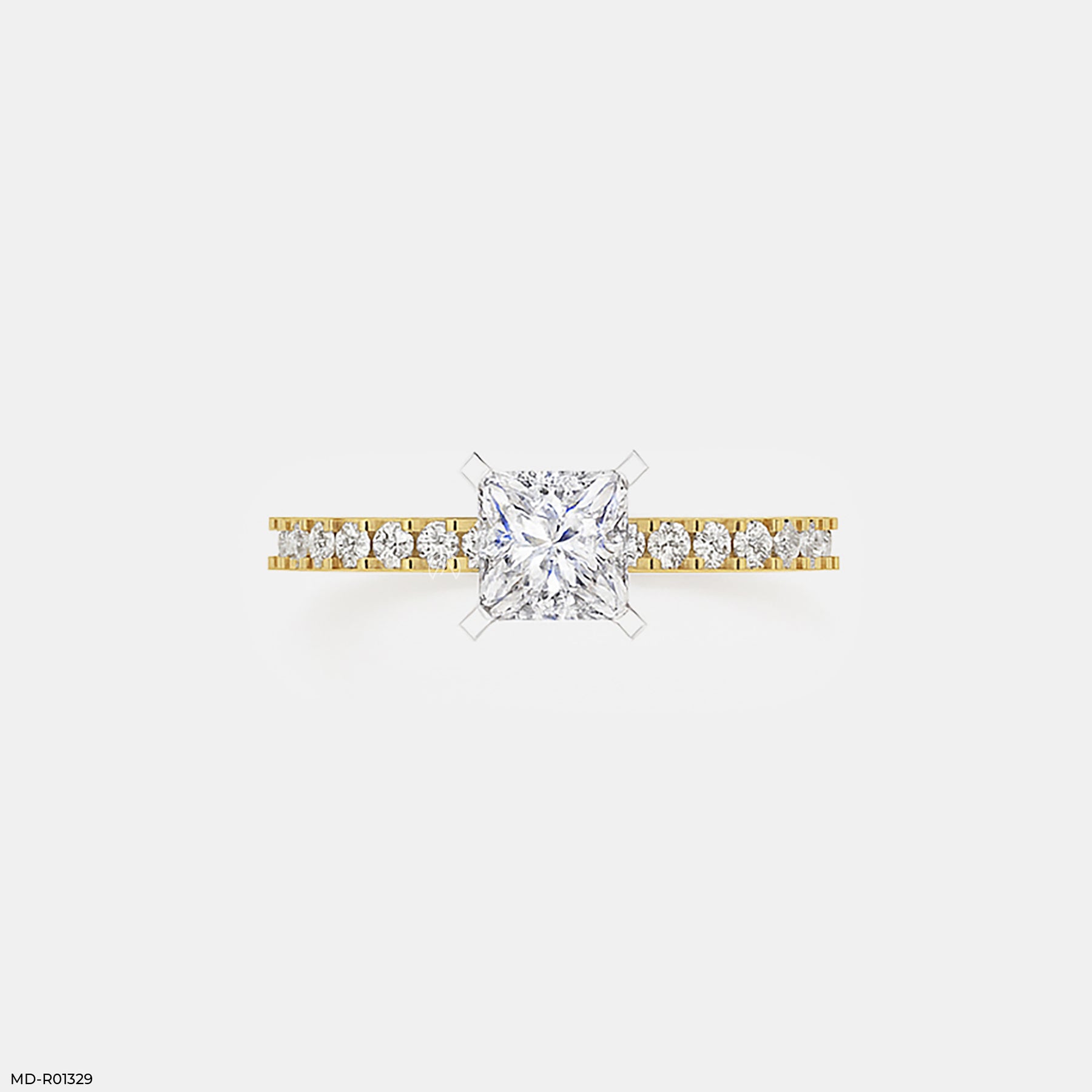 1 Carat Princess Sparkle Rings 14K White Gold