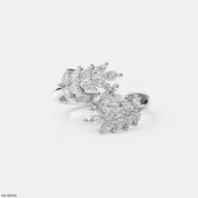 Marquise Diamond Bypass Ring 9K White Gold