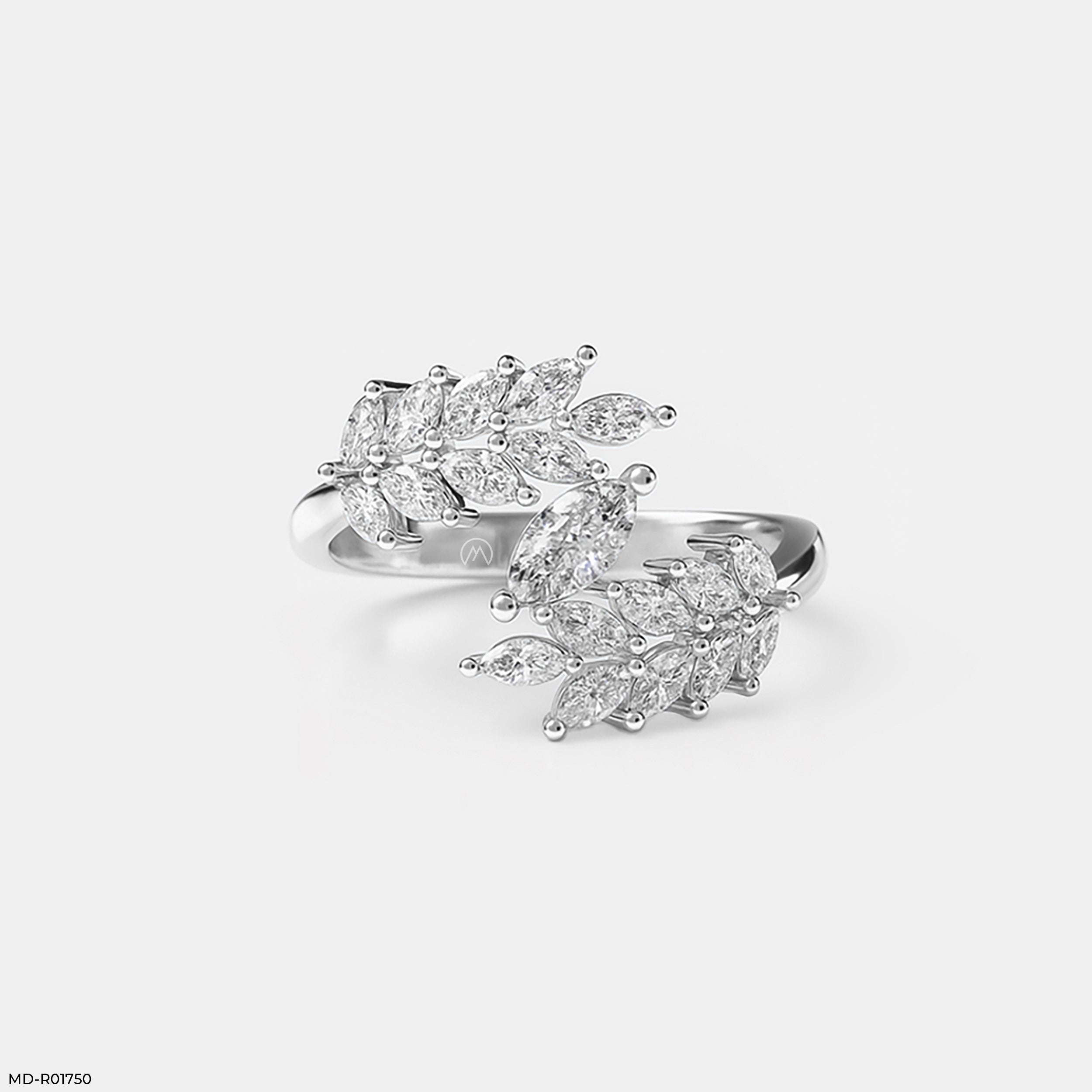 Marquise Diamond Bypass Ring 9K Yellow Gold