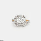 Swirling Solitaire Ring 14K White Gold