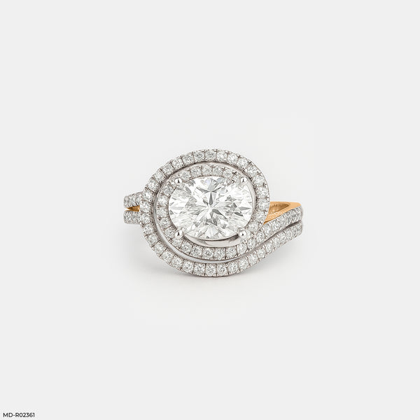 Swirling Solitaire Ring 18K Rose Gold