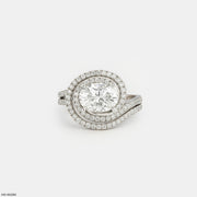 Swirling Solitaire Ring 9K White Gold