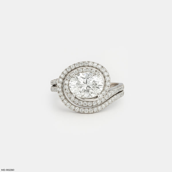 Swirling Solitaire Ring Platinum 950