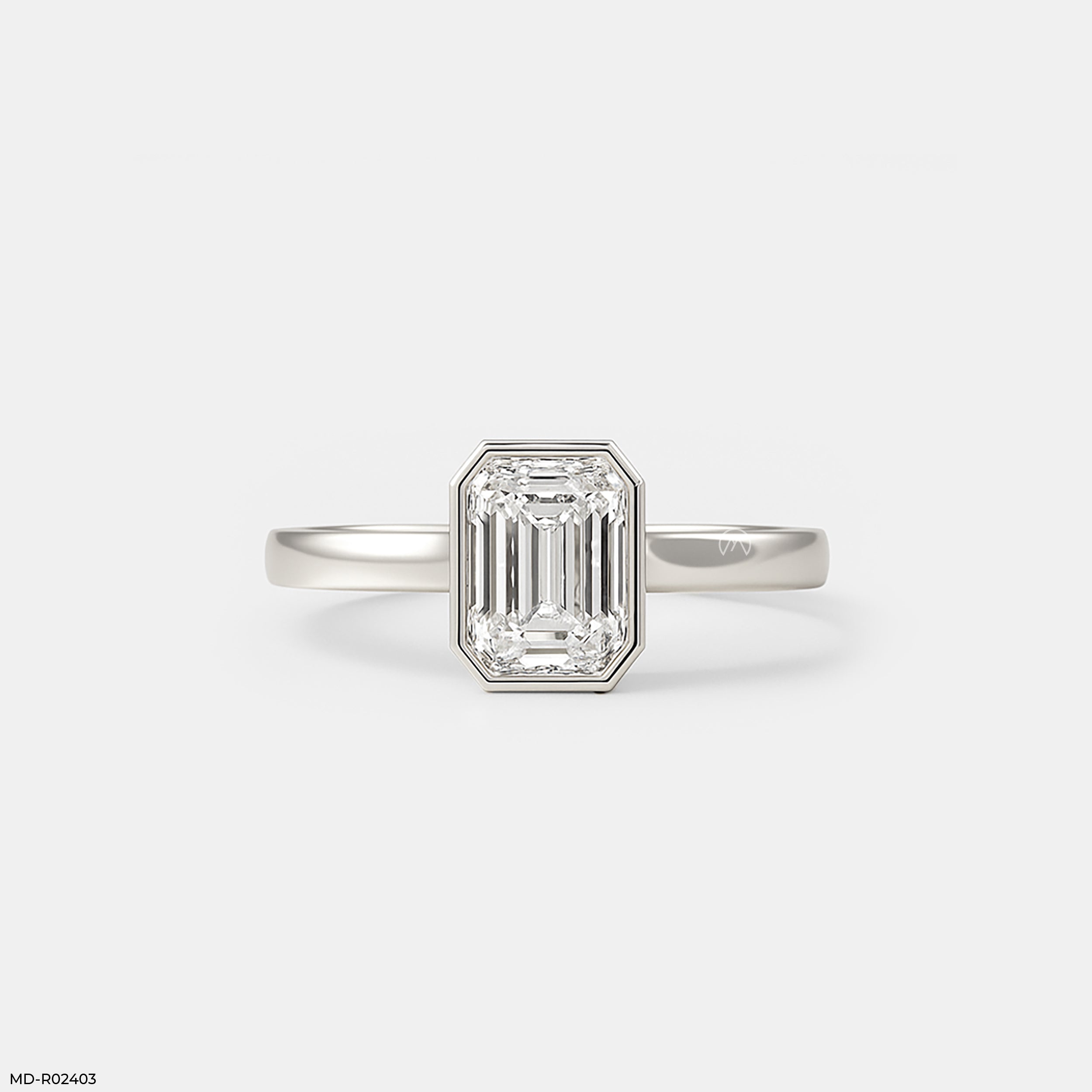 The Modern Emerald Ring 9K White Gold