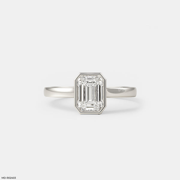 The Modern Emerald Ring 14K White Gold