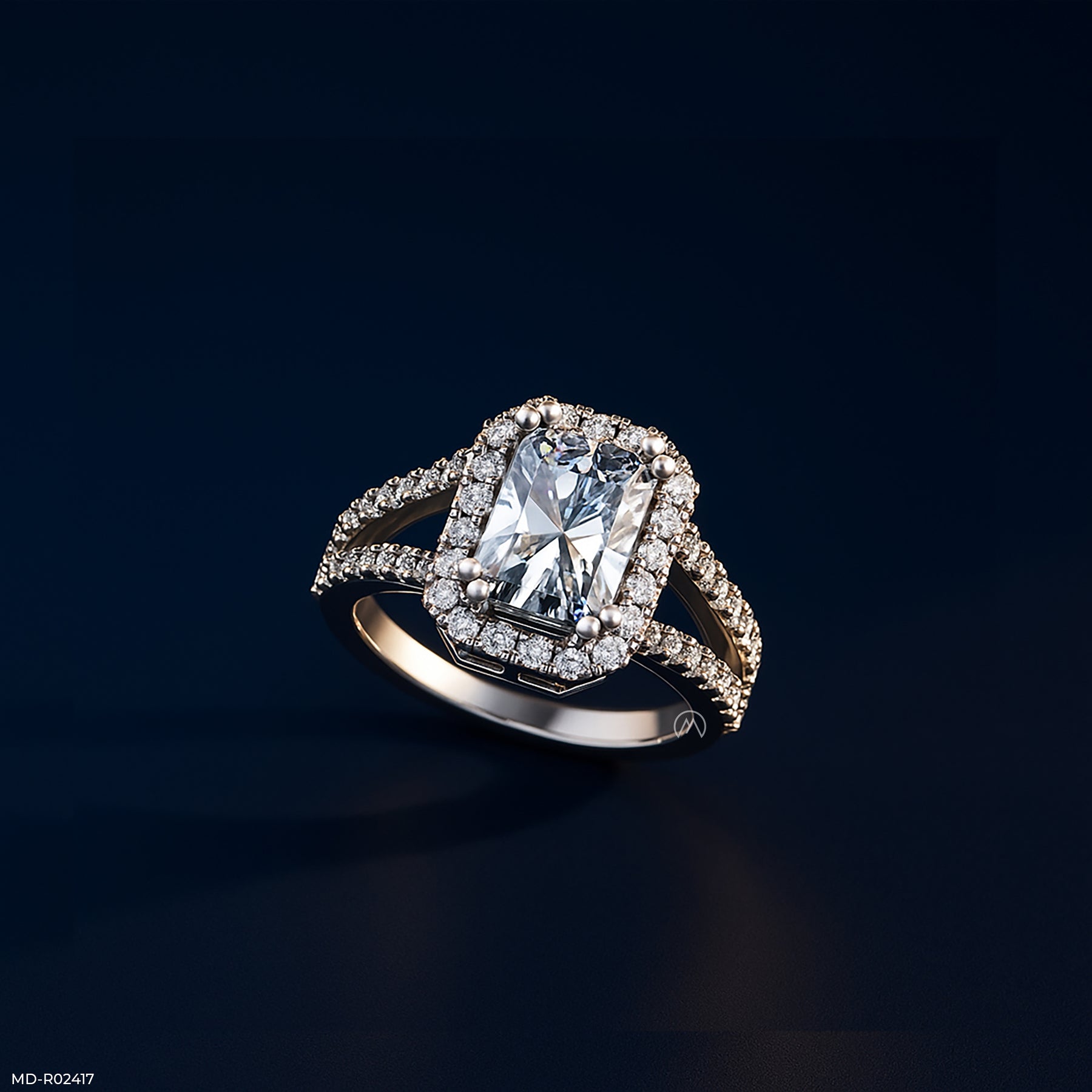 The Radiant Split Ring 9K White Gold