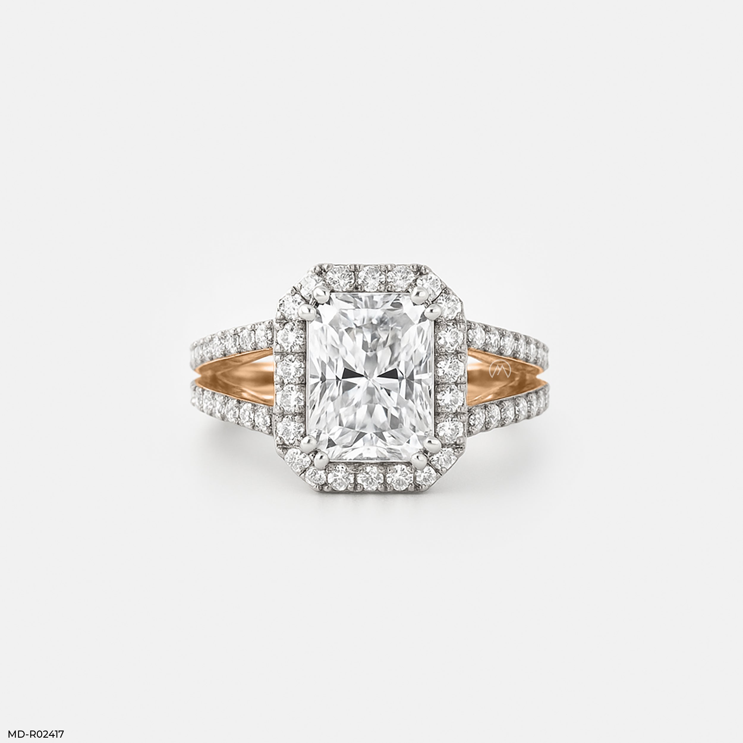 The Radiant Split Ring 9K Rose Gold