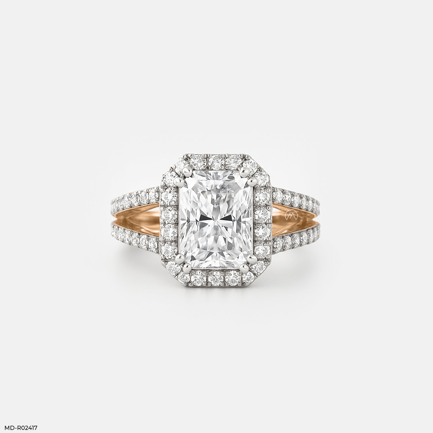 The Radiant Split Ring 9K White Gold