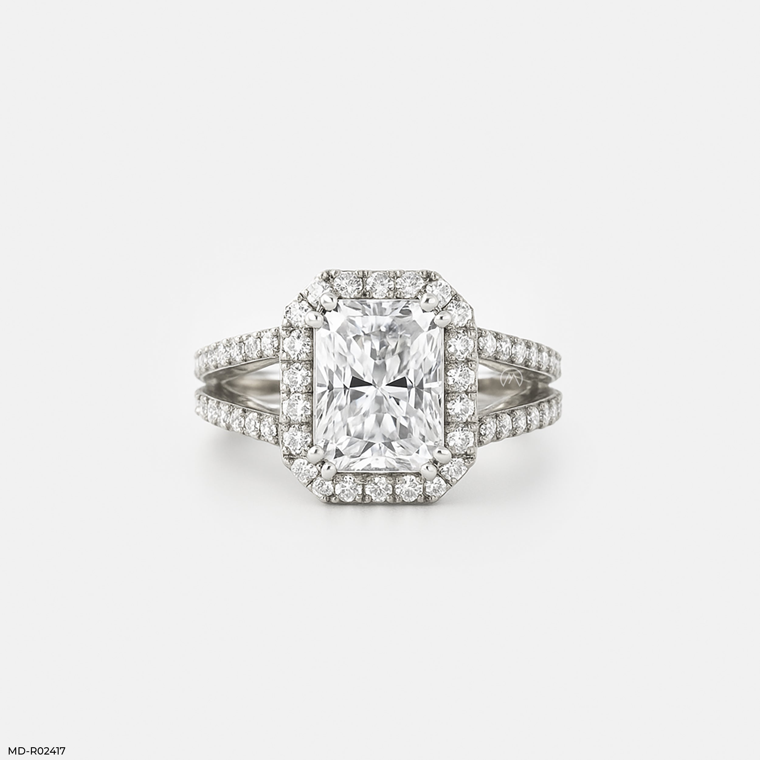 The Radiant Split Ring 9K White Gold