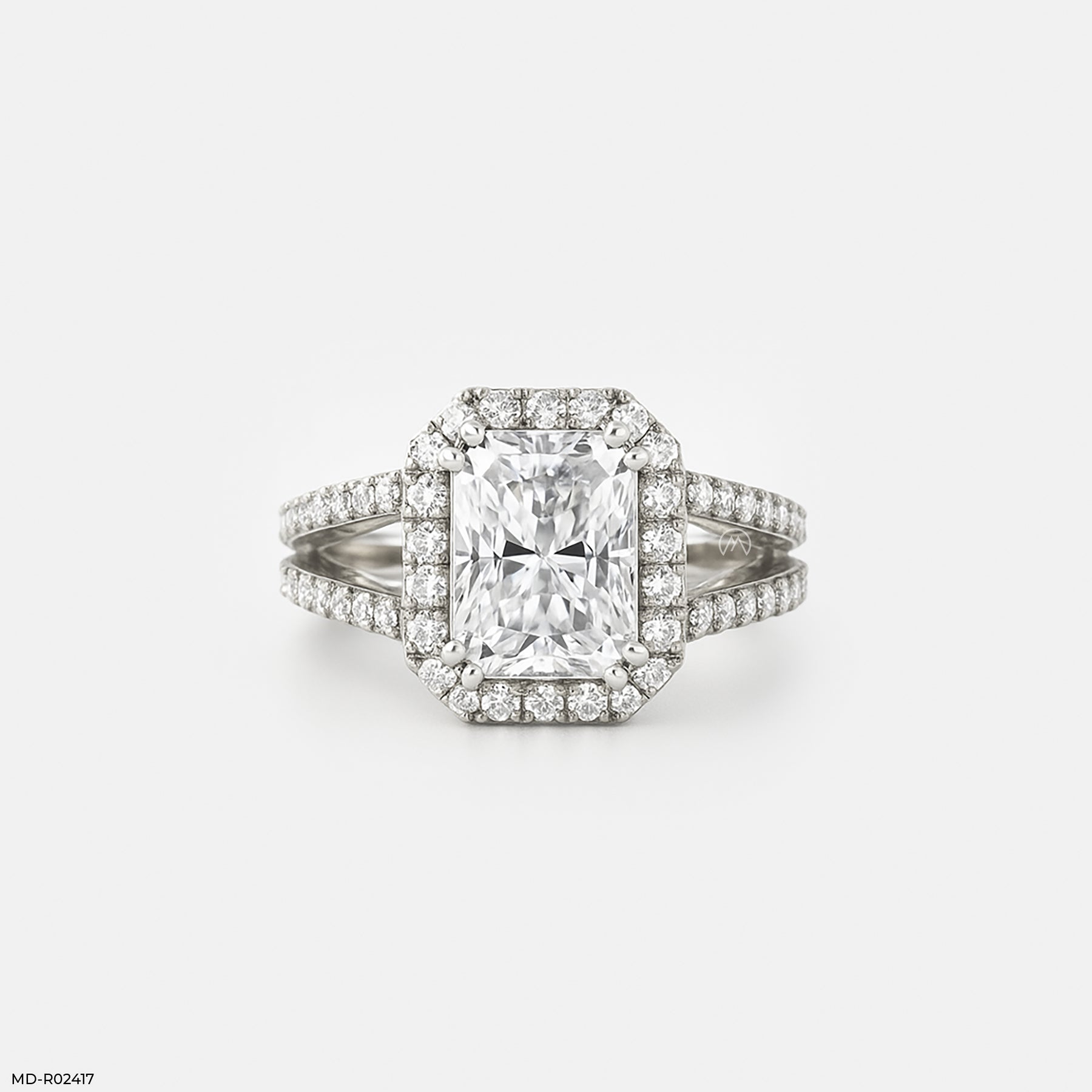 The Radiant Split Ring 9K White Gold