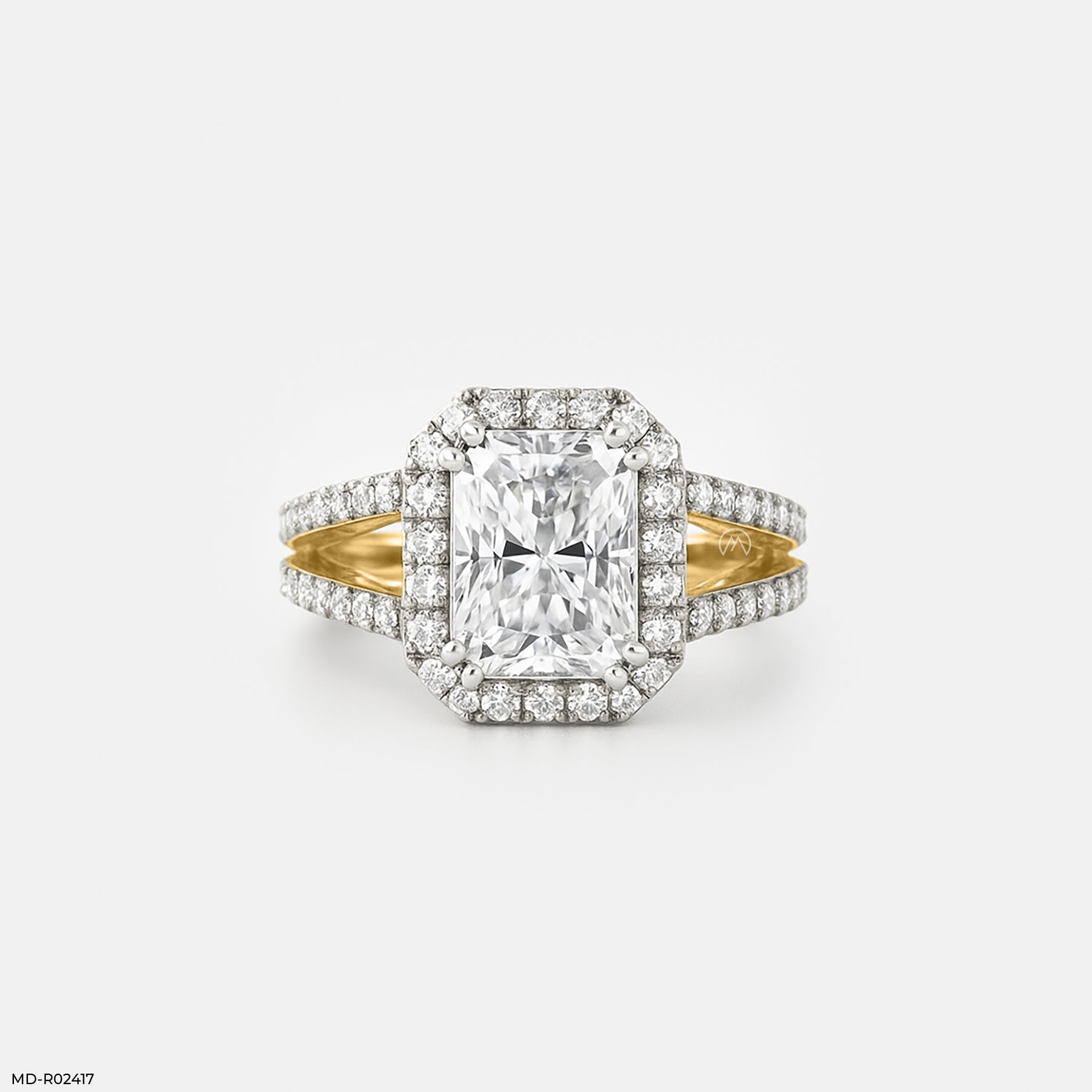 The Radiant Split Ring 9K White Gold