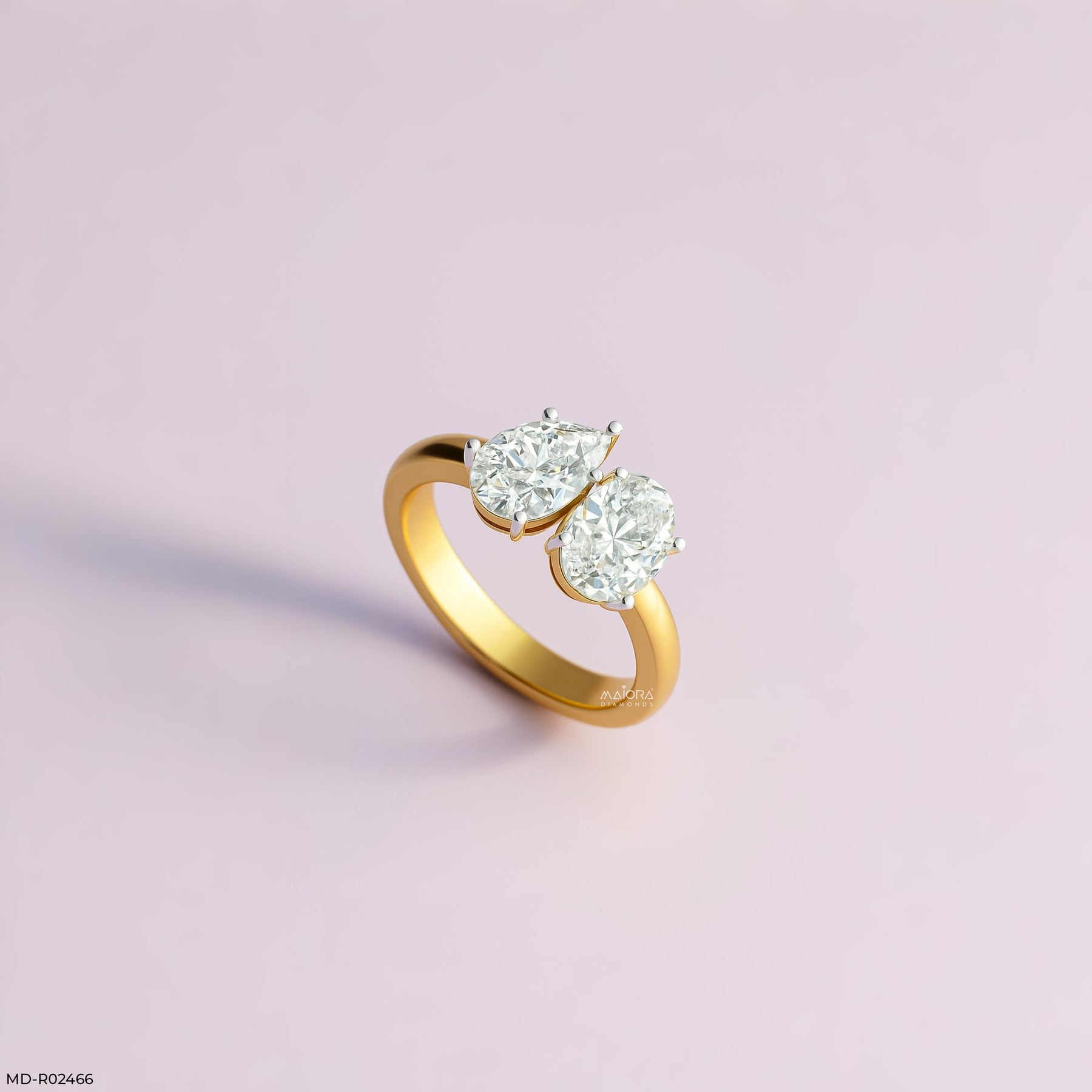 Toi et Moi Duet Ring 14K Yellow Gold