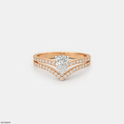 Pear Solitaire Vanki Diamond Ring 9K Rose Gold