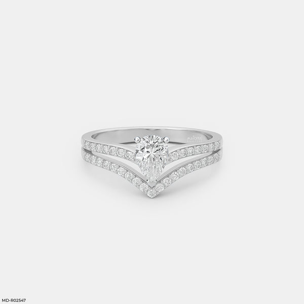 Solitaire V-Band Ring Platinum 950