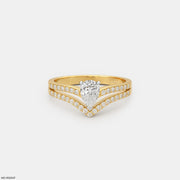 Pear Solitaire Vanki Diamond Ring 9K Yellow Gold