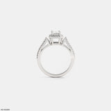 0.5 Carat Radian Cushion Halo Rings 14K White Gold