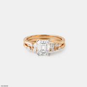 1.5 Carat Shining Duo Stackable Rings 14K Rose Gold