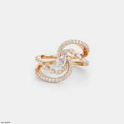Crossover Pear Ring 9K Rose Gold
