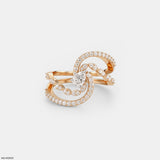 Crossover Pear Ring Platinum 950