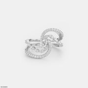 Crossover Pear Ring 9K White Gold