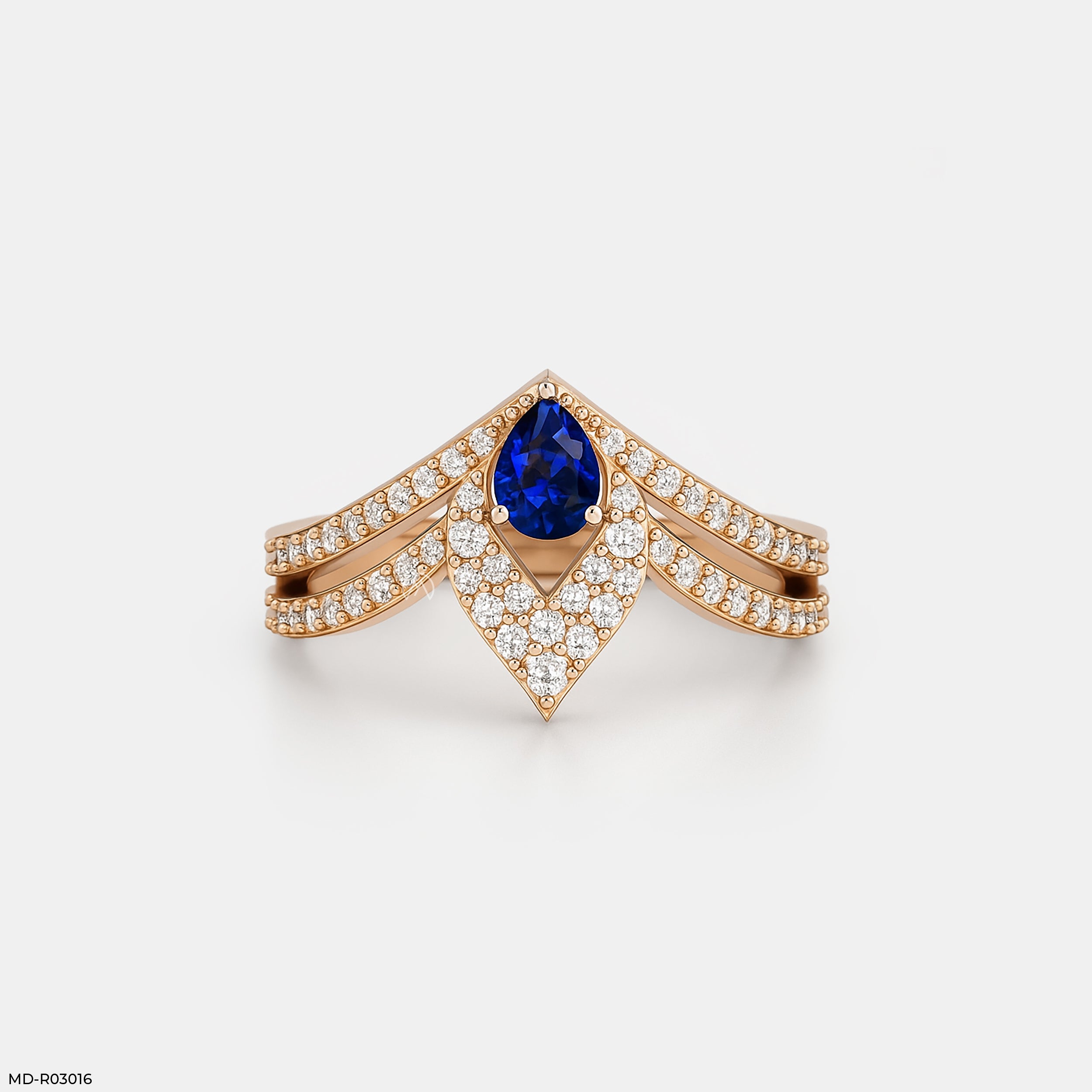 Pear Shaped Chevron Vanki Diamond Ring