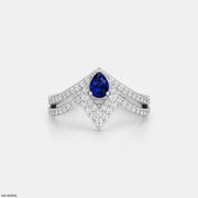 Pear Shaped Chevron Vanki Diamond Ring Platinum 950