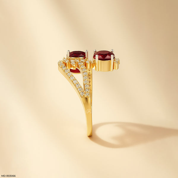 0.5 Carat Royal Ruby Rings 14K White Gold