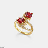 0.5 Carat Royal Ruby Rings 14K White Gold