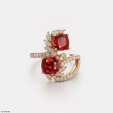 0.5 Carat Royal Ruby Rings 14K White Gold