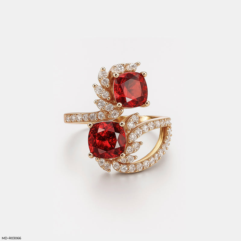 0.5 Carat Royal Ruby Rings 14K White Gold