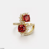 0.5 Carat Royal Ruby Rings 14K White Gold